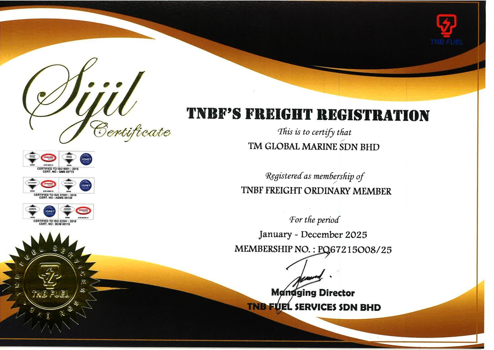 TNB Fuel Freight